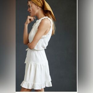 Sundays Ruffled Halter Mini Dress White size 1 Small